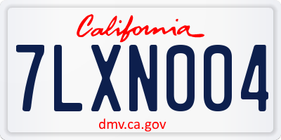 CA license plate 7LXN004