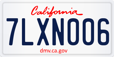 CA license plate 7LXN006