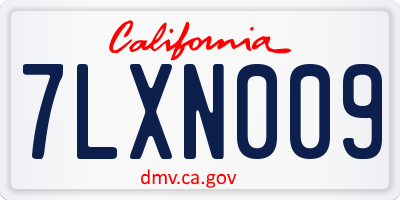 CA license plate 7LXN009