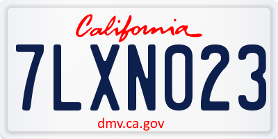 CA license plate 7LXN023