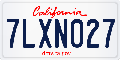 CA license plate 7LXN027