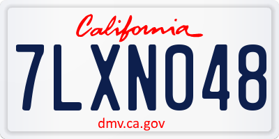 CA license plate 7LXN048