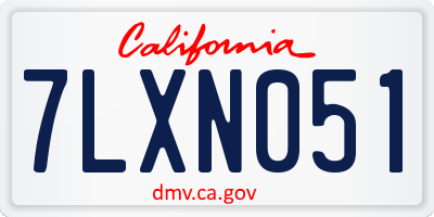 CA license plate 7LXN051