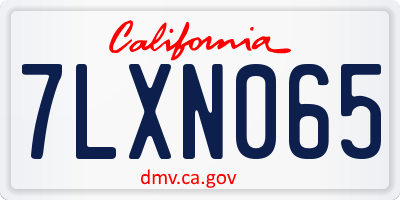 CA license plate 7LXN065