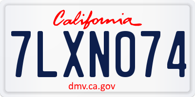 CA license plate 7LXN074