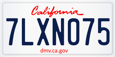 CA license plate 7LXN075