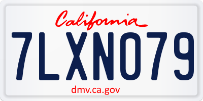 CA license plate 7LXN079