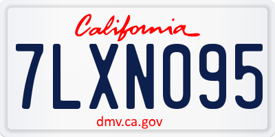 CA license plate 7LXN095