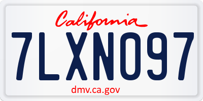 CA license plate 7LXN097