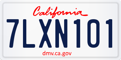 CA license plate 7LXN101