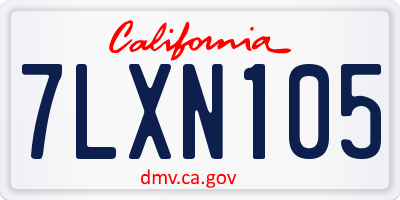 CA license plate 7LXN105