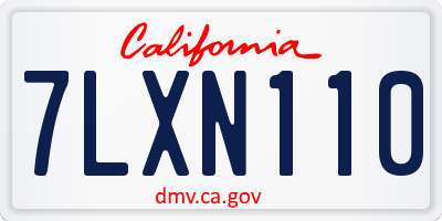 CA license plate 7LXN110