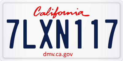 CA license plate 7LXN117