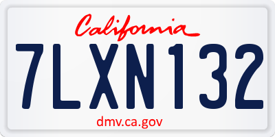 CA license plate 7LXN132