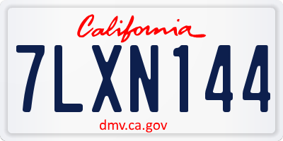 CA license plate 7LXN144