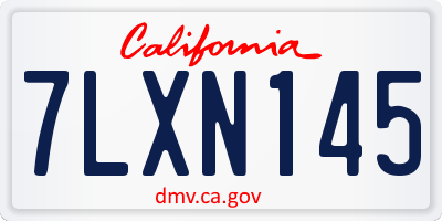 CA license plate 7LXN145