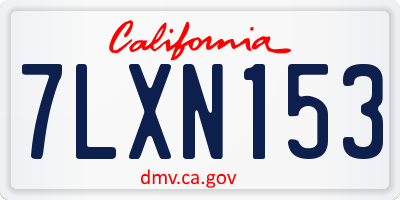 CA license plate 7LXN153