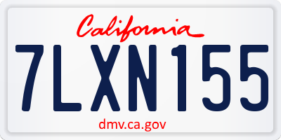 CA license plate 7LXN155
