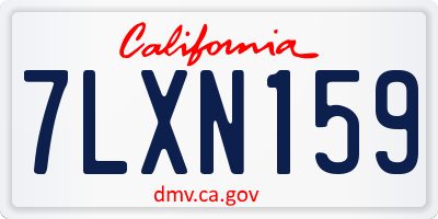 CA license plate 7LXN159