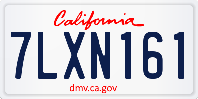 CA license plate 7LXN161