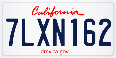 CA license plate 7LXN162