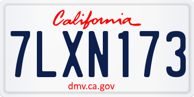 CA license plate 7LXN173