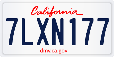 CA license plate 7LXN177