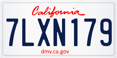 CA license plate 7LXN179