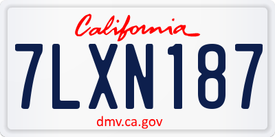 CA license plate 7LXN187