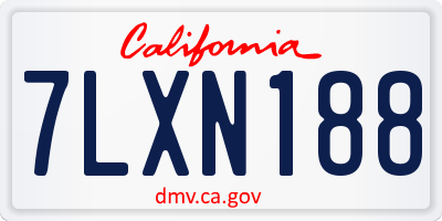 CA license plate 7LXN188