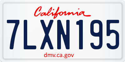 CA license plate 7LXN195