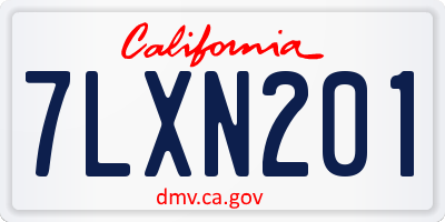 CA license plate 7LXN201