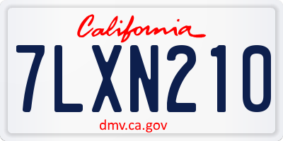 CA license plate 7LXN210