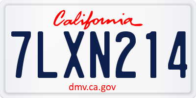 CA license plate 7LXN214