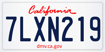 CA license plate 7LXN219