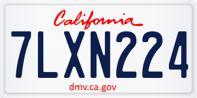 CA license plate 7LXN224