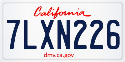 CA license plate 7LXN226