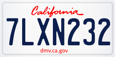 CA license plate 7LXN232