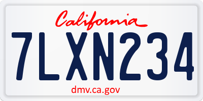 CA license plate 7LXN234