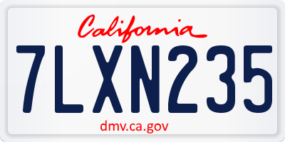 CA license plate 7LXN235