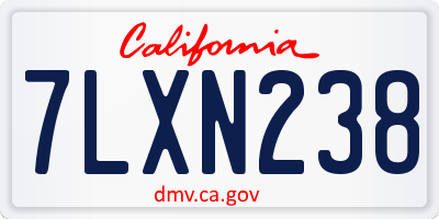 CA license plate 7LXN238