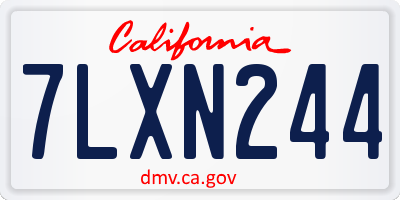 CA license plate 7LXN244