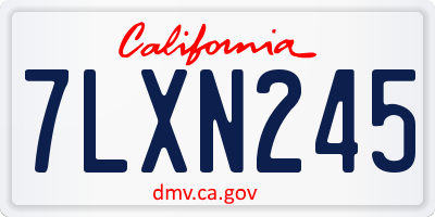 CA license plate 7LXN245