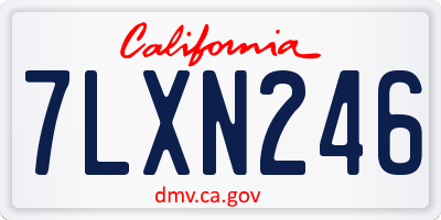 CA license plate 7LXN246