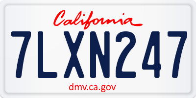 CA license plate 7LXN247