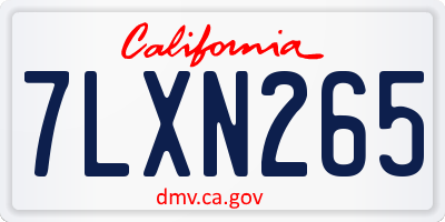 CA license plate 7LXN265