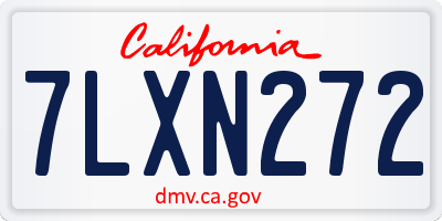 CA license plate 7LXN272