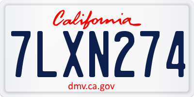 CA license plate 7LXN274