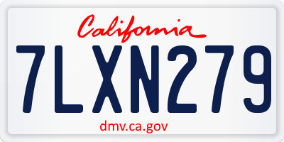 CA license plate 7LXN279