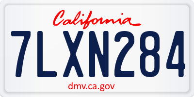 CA license plate 7LXN284
